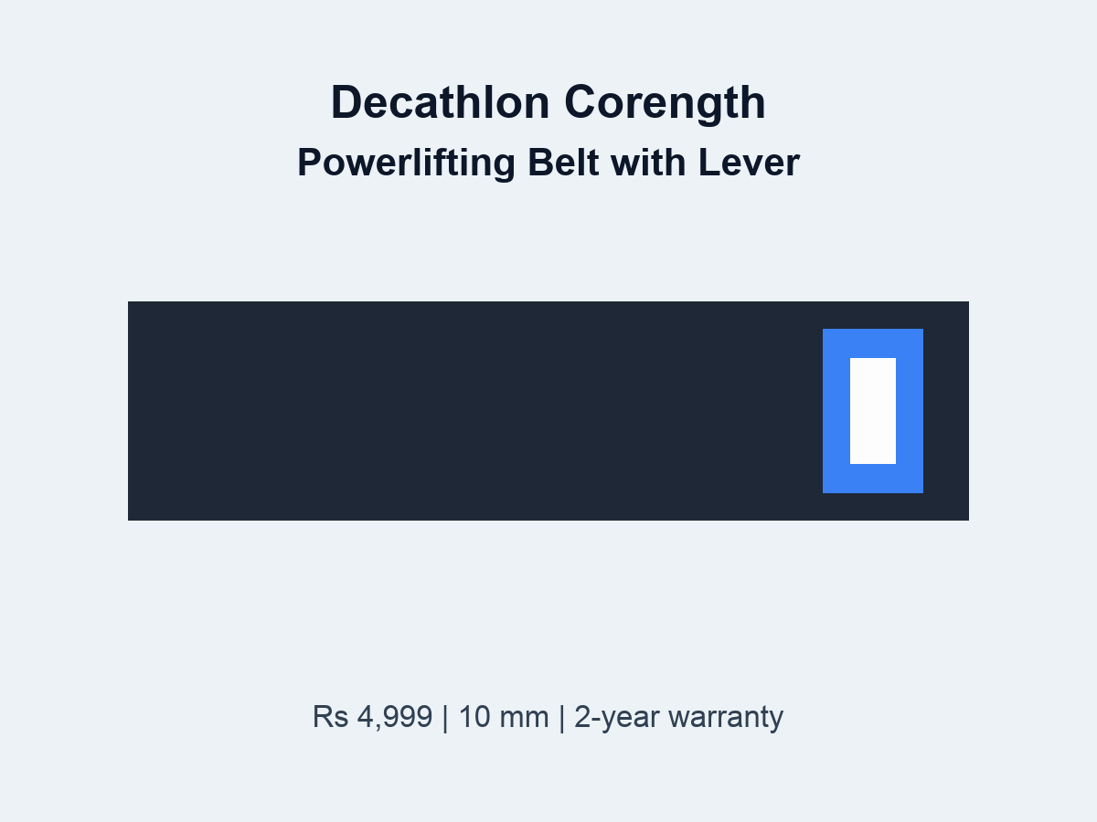 Product graphic for the Decathlon Corength Powerlifting Belt with Lever