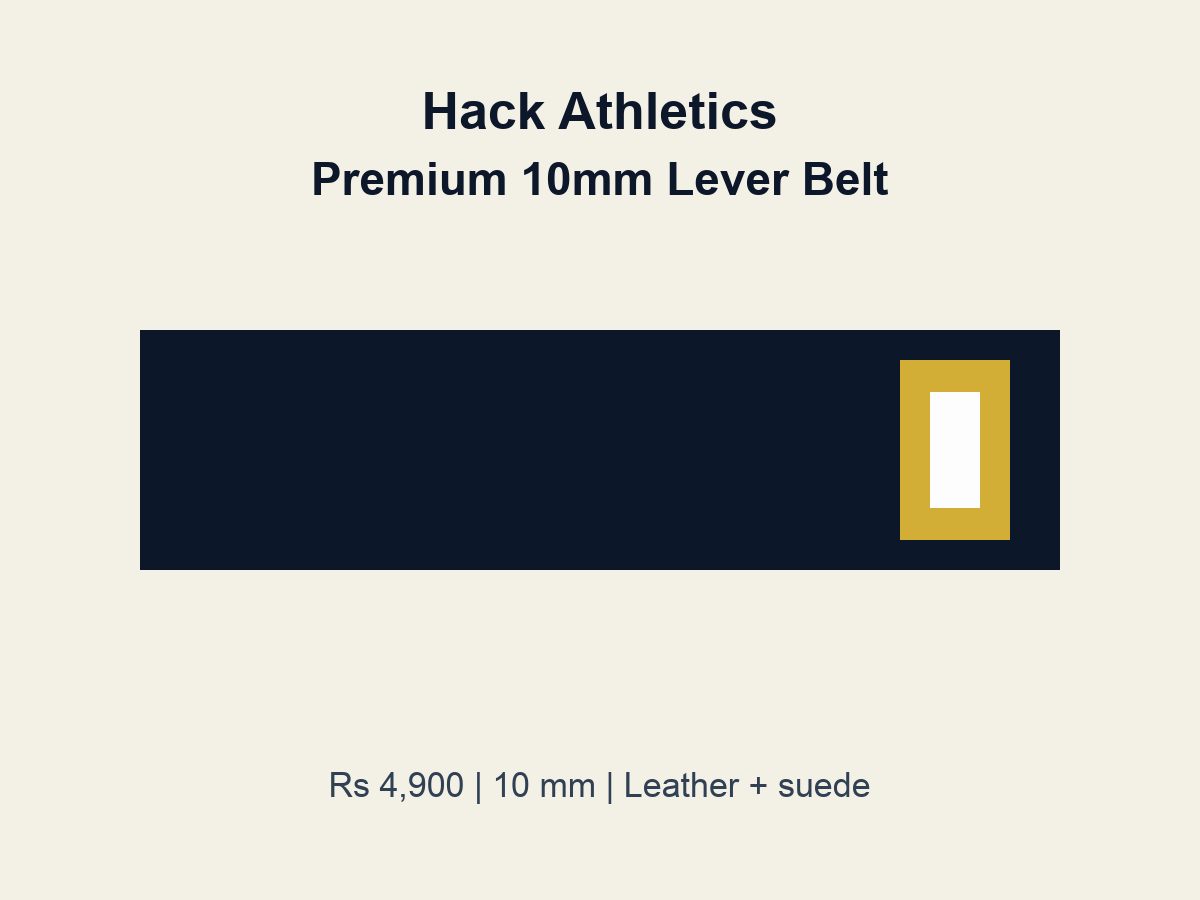 Product graphic for the Hack Athletics Premium 10mm Lever Belt